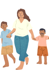 Mutter mit zwei Kindern